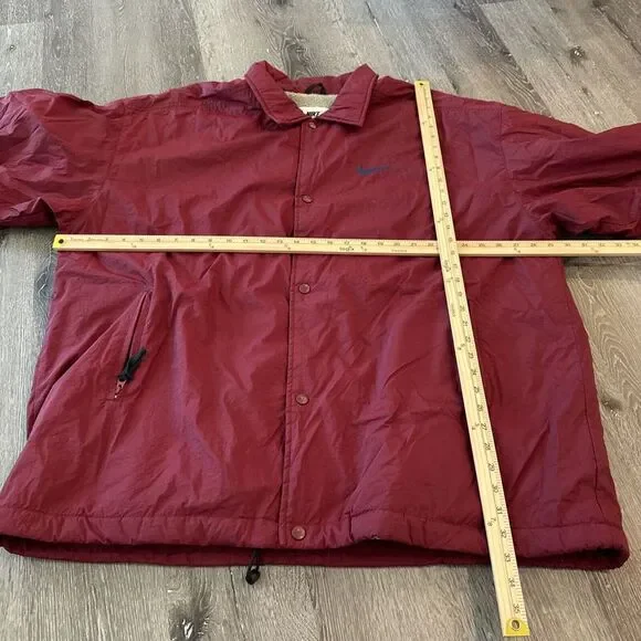 Vintage Nike Jacket Mens XL Red Y2K Spellout Logo Windbreaker Sherpa lined
